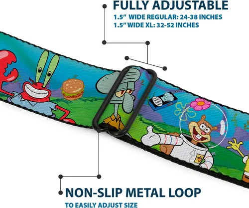 Vista 8 de Buckle-Down Cinturón de seguridad – Bob Esponja y Amigos/Logo – 1.0 pulgadas de ancho – 20-36 pulgadas de largo
