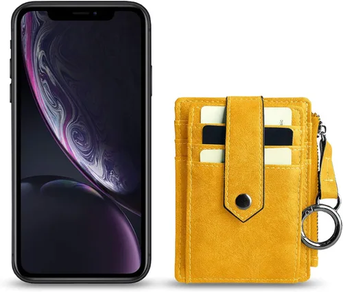 Vista 7 de AOXONEL Cartera de cuero para tarjetas de crédito Rfid para mujeres, compacta, pequeña, para mujer, monedero delgado