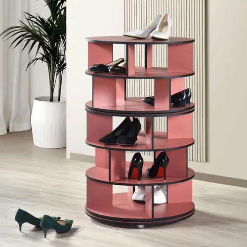 Vista 14 de Kings Brand Furniture - Zapatero giratorio de 5 niveles, 360° giratorio Lazy Susan, organizador de almacenamiento en torre para armario, entrada