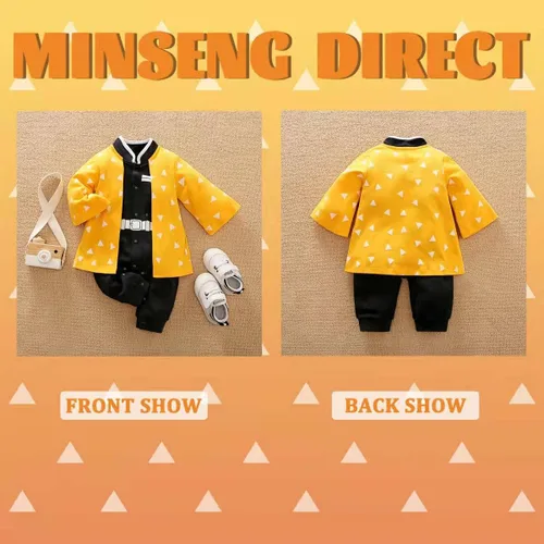 Vista 2 de Disfraz de bebé niño ropa de anime para recién nacido cosplay Demon Slayer