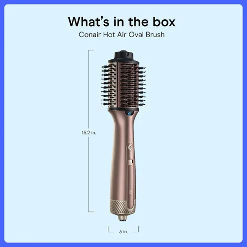Vista 7 de Cepillo de aire caliente Conair Barril ovalado de 3 pulgadas para cabello ondulado, rizado y texturizado, oro rosa, BC95L