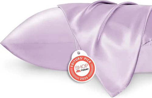 Vista 23 de Bedsure Paquete de 2 fundas de almohada de satén similares a las fundas de almohada de seda tamaño estándar, funda de almohada para mujeres que