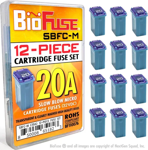 Vista 8 de 15A SBFC-M - Cartucho de micro cartucho de soplado lento de 12 piezas (MCASE, fusibles tipo FMM)