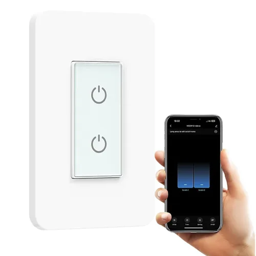 Vista 11 de Nexete Interruptor de luz inteligente, interruptor táctil de un solo polo Wi-Fi de 2.4 GHz, control de voz con temporizador y aplicación Smart Life