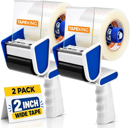 Vista 8 de Tape King Pistola dispensadora de cinta de embalaje, pistola de cinta de mano con 1 cinta de embalaje transparente (2 pulgadas de ancho) - Cinta