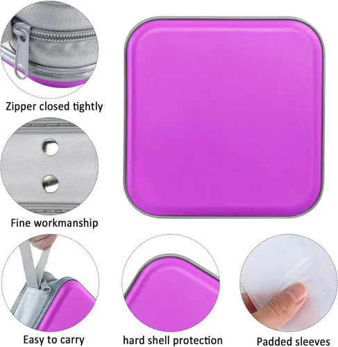 Vista 2 de Siveit Funda para CD, capacidad para 40 unidades, para CD/DVD, cartera, de plástico duro, DVD, carpetas de almacenamiento para automóvil, hogar