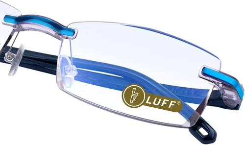 Vista 8 de LUFF Anteojos de lectura sin montura ultra ligeros con marco de metal para hombres y mujeres con bisagra de resorte