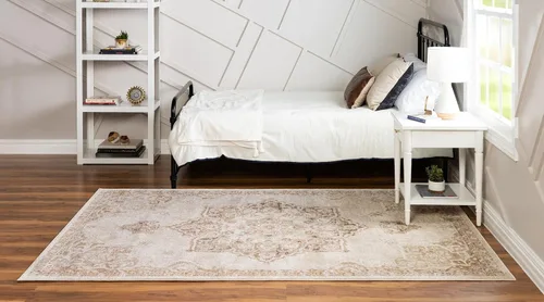 Vista 3 de Único Loom - Alfombra de la colección Utopia con estampado botánico vintage, tonos cálidos Beige/Marrón