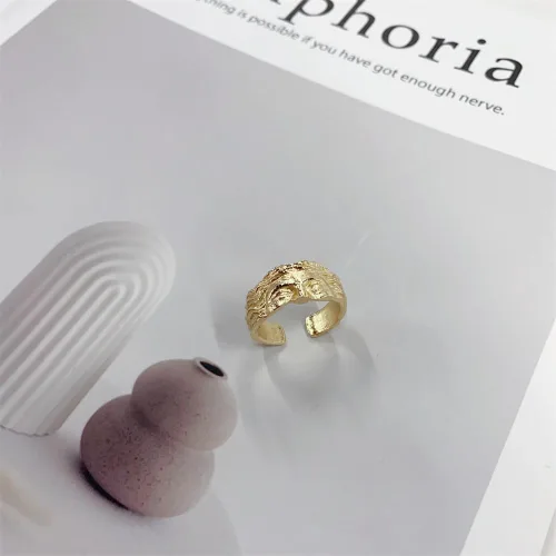 Vista 6 de OIDIMS Anillo de media cara Venus en tono dorado vintage para mujeres y hombres, hip hop, punk, banda abierta personalizada para nudillos, anillos