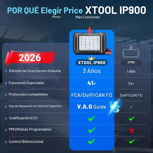 Vista 2 de XTOOL Herramienta de escaneo bidireccional de codificación ECU IP900