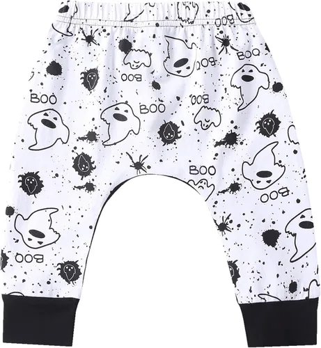 Vista 3 de Conjunto de 3 piezas de disfraz de fantasma de Halloween con pantalones de mamá is my boo