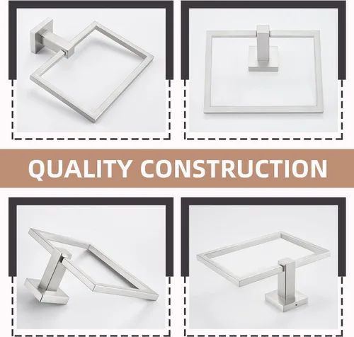 Vista 8 de Angle Simple SUS 304 - Toallero cuadrado de acero inoxidable para pared de baño, 7.09 pulgadas