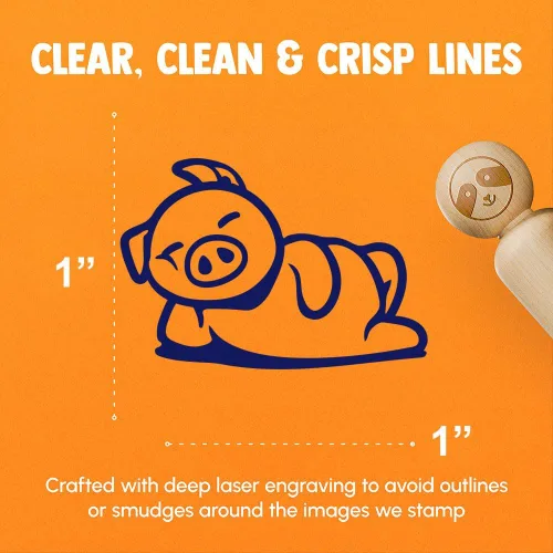 Vista 2 de Lazy Pig Lounging - Sello de goma para sellar planificadores de manualidades, tamaño mediano de 1 pulgada