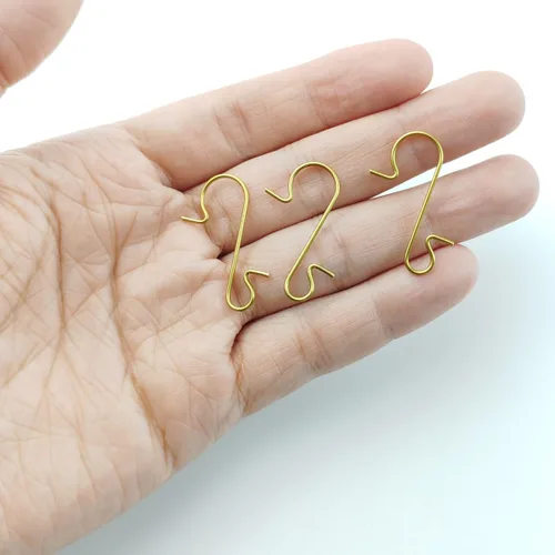 Vista 3 de TIHOOD 300 ganchos para adornos, colgadores de adornos de Navidad (dorado)