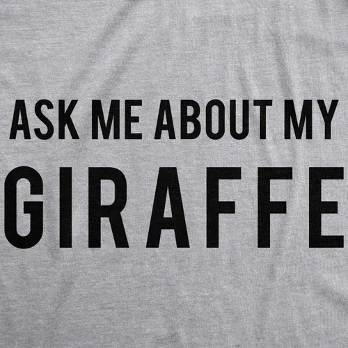 Vista 8 de Ask Me About My Giraffe - Camiseta divertida con diseño de animales, Gris claro jaspeado