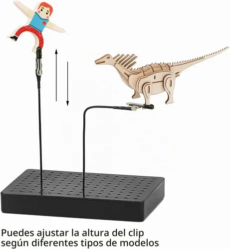 Vista 4 de Soporte de pintura para modelo, soporte de base y 12 piezas de clip de cocodrilo flexible, herramientas de modelado para aerógrafo, piezas