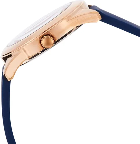 Vista 3 de Guess G Twist plata esfera silicona correa señoras reloj W0911L6, Azul, Movimiento de cuarzo