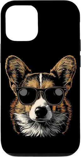 Vista 24 de iPhone 16 Corgi con gafas de sol divertido perro mamá papá Corgi caso
