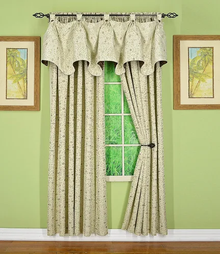 Vista 24 de Today's Curtain Madison - Cenefa reversible con botones, 20 pulgadas de largo, color burdeos