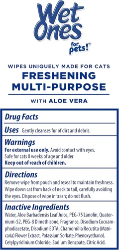 Vista 4 de Wet Ones Paquete mixto de 13 toallitas húmedas para humanos y gatos, aroma fresco 10 paquetes de toallitas antibacterianas para manos y cara, 20