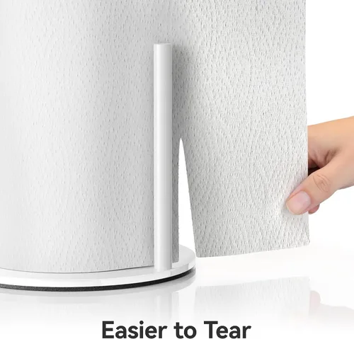 Vista 2 de Portarrollos de papel de cocina para encimera, acero inoxidable, blanco, para cocina, despensa, RV