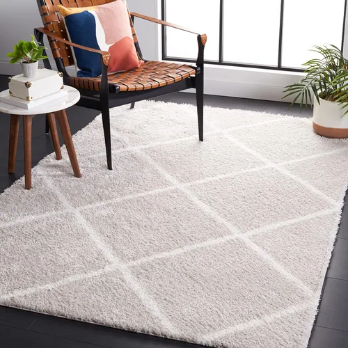 Vista 13 de SAFAVIEH Tahoe Shag Collection - Alfombra para pasillo, 2 x 9 pies, diseño de enrejado, no desprende pelusa y de fácil cuidado, 1.2 pulgadas