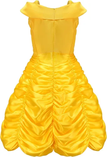 Vista 4 de WEYLIISA Vestido Belle disfraz de princesa vestidos en capas para niña