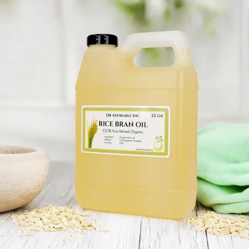 Vista 2 de Dr Adorable - 32 oz - Aceite de salvado de arroz - Puro orgánico prensado en frío Hidratante natural para el masaje del cabello de la piel DIY