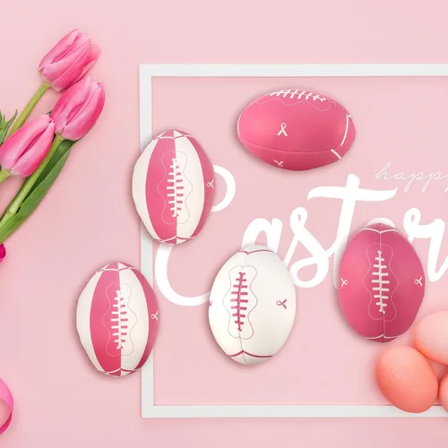 Vista 4 de Liliful 24 bolas de estrés para concientización sobre el cáncer de mama, bolas de estrés con cinta rosa para regalos de conciencia de senos, regalos