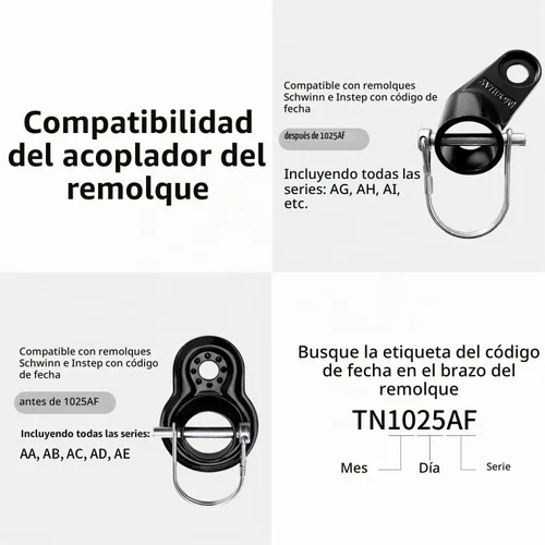 Vista 6 de MOSHAY Acoplador de remolque de bicicleta mejorado Codo en ángulo para empeine y remolques de bicicleta Schwinn