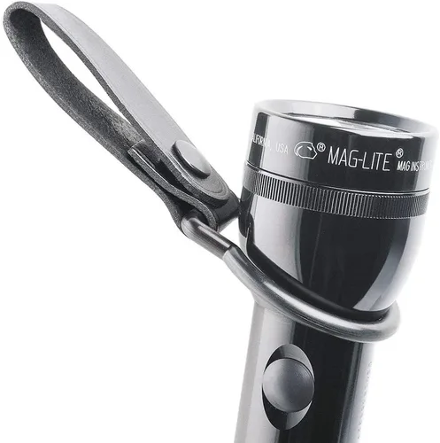 Vista 4 de Soporte de correa de piel Maglite liso negro para linterna D-Cell