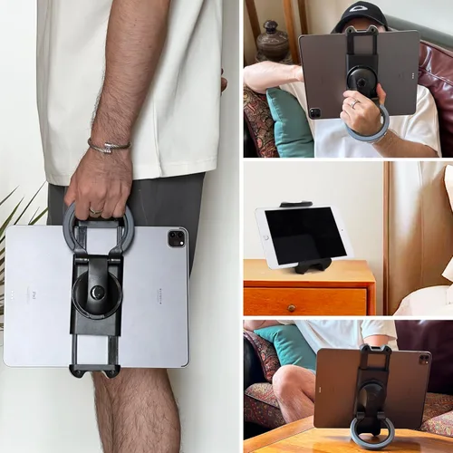 Vista 3 de Soporte para tableta: compatible con iPad, iPad mini y la mayoría de tabletas de 6 pulgadas a 13 pulgadas, soporte comercial ajustable con giro