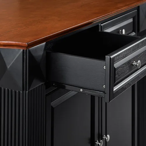 Vista 11 de Crosley Furniture Isla de cocina Drop Leaf/Barra de desayuno, negro