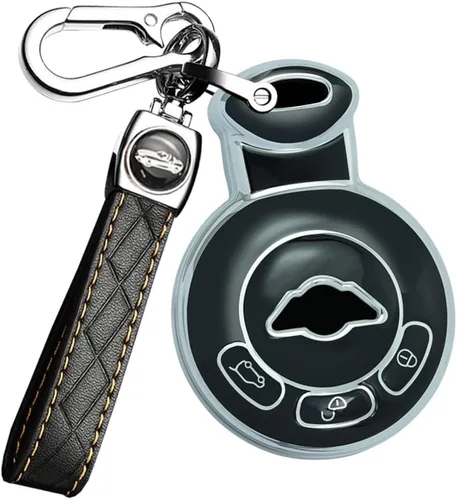 Vista 9 de ontto Silver Edge - Funda inteligente para llave de entrada sin llave con llavero compatible con Mini Cooper Countryman Paceman 2007-2014, protector