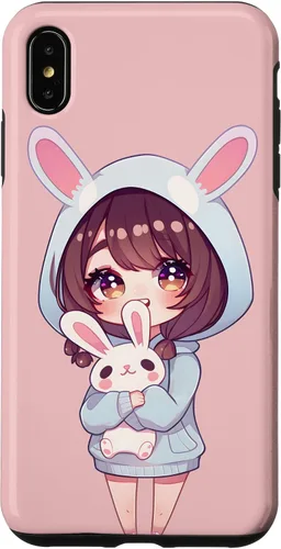 Vista 11 de Anime Girl With Bunny Kawaii Easter Japanese Otaku Girl Case for iPhone 16