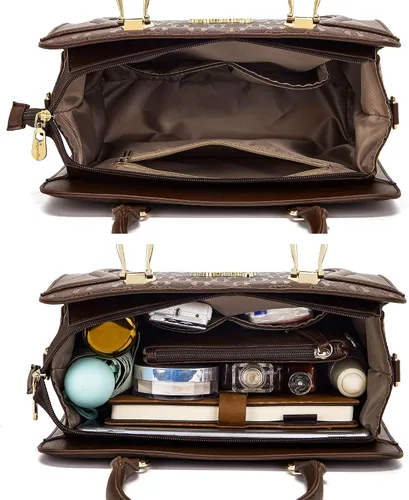 Vista 108 de Bolsos de mano de moda para mujer, bolsa de hombro, asa superior, bolsa de mano, juego de 4 piezas