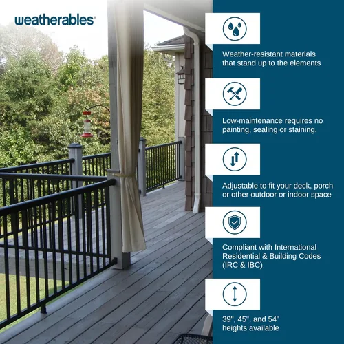 Vista 3 de Weatherables Kit de poste de barandilla de aluminio – Kit de poste de aluminio para kits de barandillas Arlington, Georgetown y Cornell, fabricado