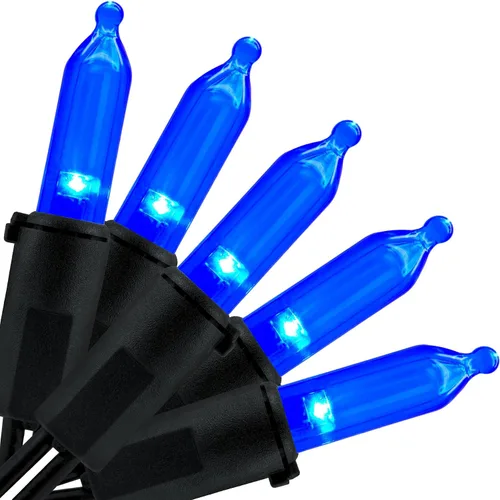 Vista 13 de YULETIME - Luces de Navidad LED púrpuras con cable marrón, 33 pies, 100 unidades, juego de luces de cadena certificadas por UL, calidad comercial