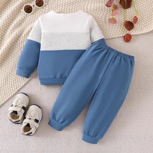 Vista 78 de Ropa de otoño e invierno para bebé, trajes de niño pequeño, sudadera de manga larga, sudadera de retazos y pantalones, 2 piezas, 12 meses a 5 años