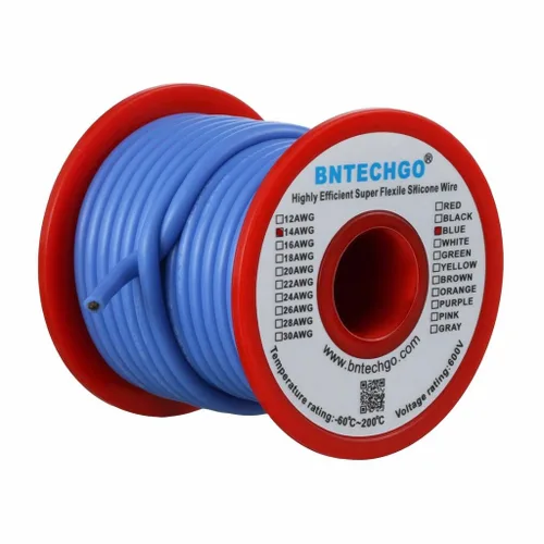 Vista 24 de BNTECHGO Carrete de alambre de silicona calibre 14 20 pies rojo y 20 pies negro flexible 14 AWG alambre de cobre estañado trenzado