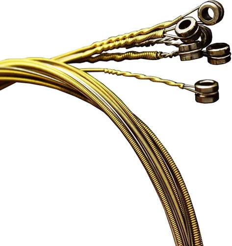Vista 3 de Cuerdas de guitarra acústica, 3 juegos completos con núcleo de acero inoxidable, bronce fósforo, cabeza de cuentas niquelada, incluyendo E-1st B-2nd