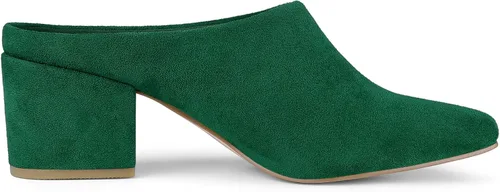 Vista 6 de Allegra K Sandalias de tacón de bloque para mujer con punta puntiaguda, negro y blanco