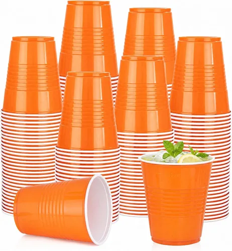 Vista 11 de WELLIFE 50 vasos de plástico dorados de 12 onzas, tazas de fiesta A-Oro