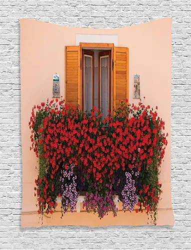 Vista 18 de Ambesonne Colección de decoración de flores de acuarela, rosas pálidas y flores pequeñas lindas, pintura ilustraciones de época bonitas florales