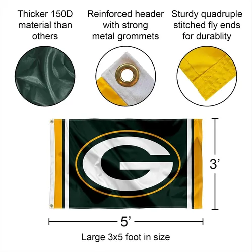 Vista 2 de Green Bay Packers - Bandera grande de 3 x 5