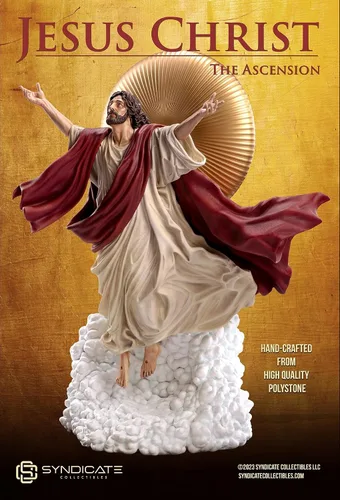 Vista 6 de La Ascensión de Jesucristo - Escultura de estatua de Polystone de 11 pulgadas Edición de bata roja a escala 1:10