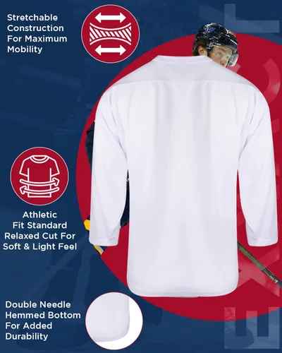 Vista 3 de Exxact Sports Camisetas de hockey juvenil para niños, camiseta de práctica de hockey, camiseta en blanco de hockey, camiseta de hockey sobre hierba