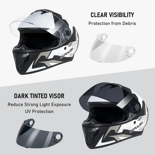 Vista 2 de Casco integral para motocicleta aprobado por DOT para adultos, ligero con ventilación, equipo de conducción para todas las estaciones, forro