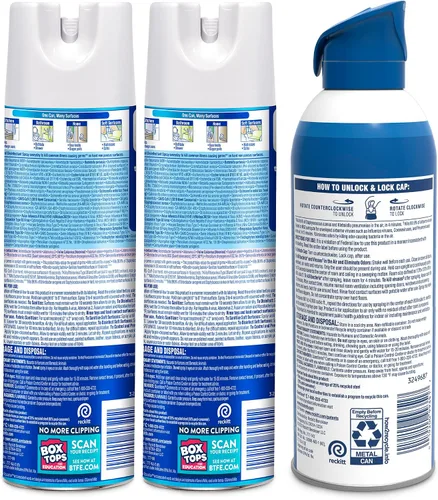 Vista 2 de Lysol Spray desinfectante + desinfectante de aire, lino crujiente y lino