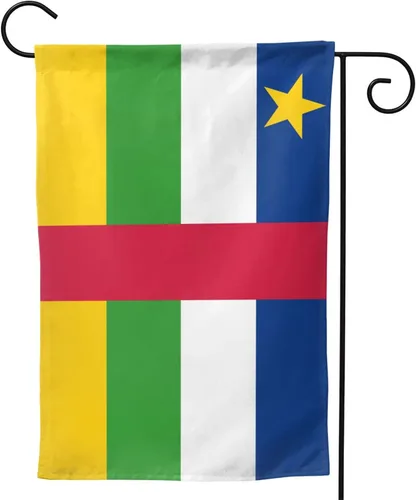 Vista 4 de Flag of the Central African Republic Garden Flag 12.5"x18" Inch Double Sided Garden Flags Home Lawn Outdoor Decor Flags Party Banner Welcome Flag